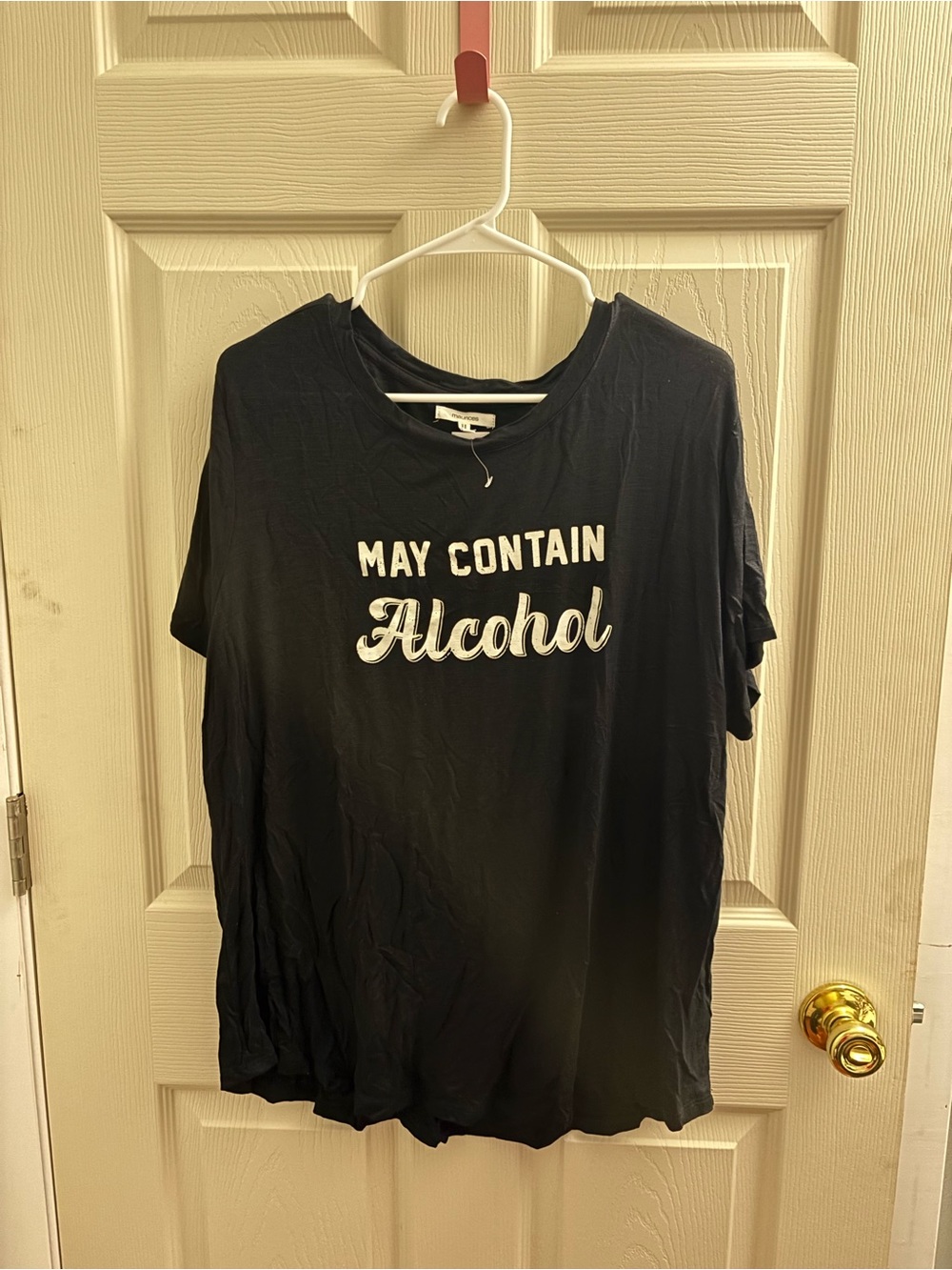 Maurice’s May Contain Alcohol Black Graphic Tee XL NWT
